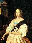 Frans van Mieris portratt av ung dam painting